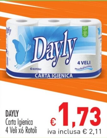 DAYLY Carta Igienica 4 Veli x6 Rotoli