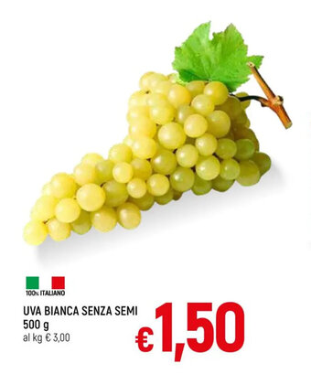 A&O UVA BIANCA SENZA SEMI 500 g offerta