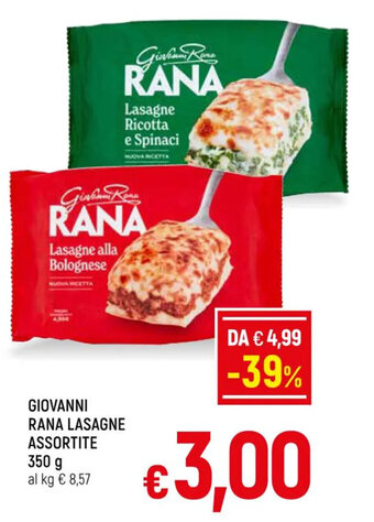 GIOVANNI RANA LASAGNE ASSORTITE 350 g