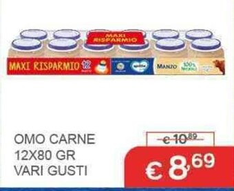 Primi Anni OMO CARNE 12X80 GR VARI GUSTI offerta