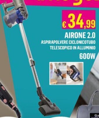 Satur AIRONE 2.0 ASPIRAPOLVERE CICLONICOTUBO TELESCOPICO IN ALLUMINIO 600W offerta