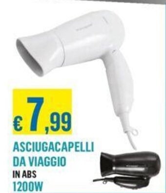 Satur ASCIUGACAPELLI DA VIAGGIO IN ABS 1200W offerta
