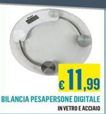 Satur BILANCIA PESAPERSONE DIGITALE IN VETRO E ACCIAIO offerta