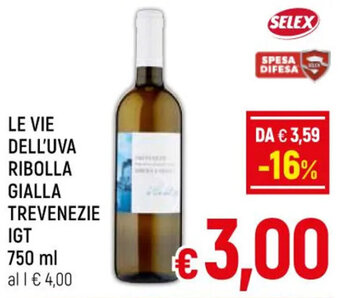 LE VIE DELL'UVA RIBOLLA GIALLA TREVENEZIE IGT 750 ml