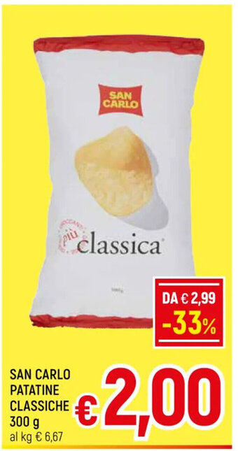 A&O SAN CARLO PATATINE CLASSICHE 300 g offerta
