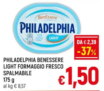 A&O PHILADELPHIA BENESSERE LIGHT FORMAGGIO FRESCO SPALMABILE 175 g offerta