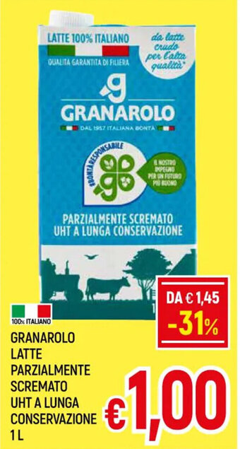 A&O GRANAROLO LATTE PARZIALMENTE SCREMATO UHT A LUNGA CONSERVAZIONE 1 L offerta