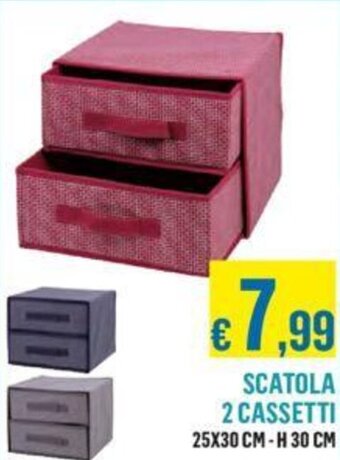Satur SCATOLA 2 CASSETTI 25X30 CM-H 30 CM offerta