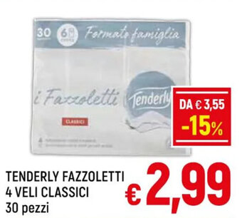 A&O TENDERLY FAZZOLETTI 4 VELI CLASSICI 30 pezzi offerta