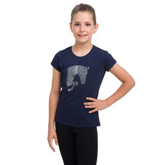Decathlon T-shirt bambina in cotone cavalliera jumping star offerta