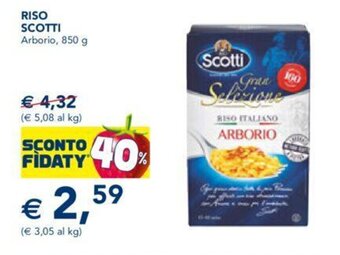 Esselunga RISO SCOTTI Arborio, 850 g offerta