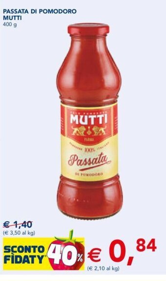 Esselunga PASSATA DI POMODORO MUTTI 400 g offerta