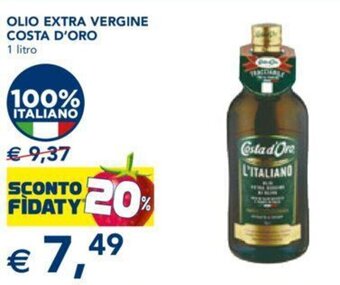 Esselunga OLIO EXTRA VERGINE COSTA D'ORO 1 litro offerta