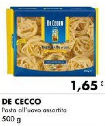 Iper Tosano DE CECCO Pasta all'uovo assortita 500 g offerta