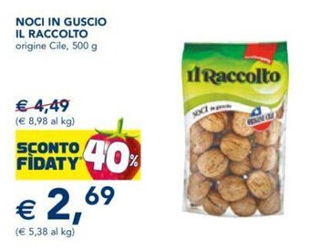Esselunga NOCI IN GUSCIO IL RACCOLTO origine Cile, 500 g offerta