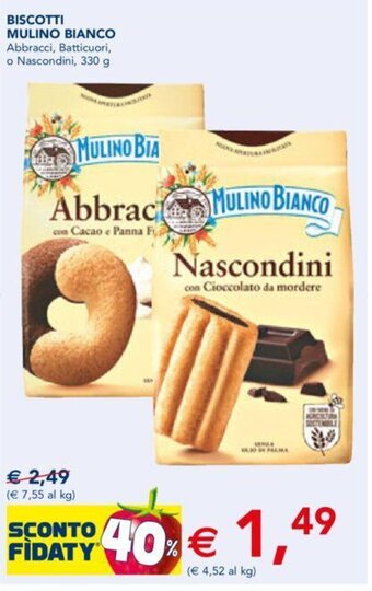 Esselunga BISCOTTI MULINO BIANCO Abbracci, Batticuori, o Nascondini, 330 g offerta