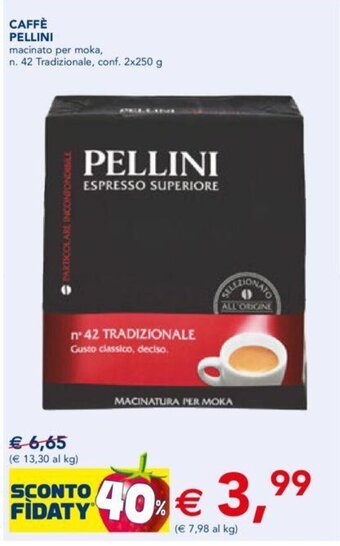 Esselunga CAFFÈ PELLINI conf. 2x250 g offerta
