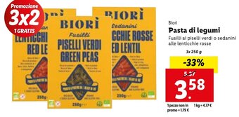 Lidl Biorì Pasta di legumi 3x250 g offerta
