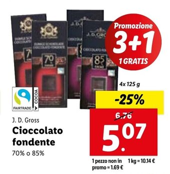 Lidl J. D. Gross Cioccolato fondente 4x125 g offerta