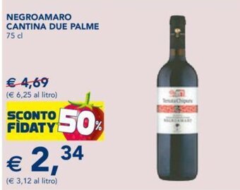 Esselunga NEGROAMARO CANTINA DUE PALME 75 cl offerta
