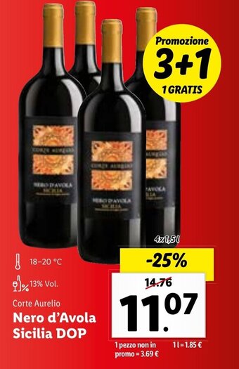 Corte Aurelio Nero d'Avola Sicilia DOP 4x1,5 l