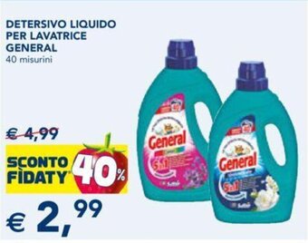 Esselunga DETERSIVO LIQUIDO PER LAVATRICE GENERAL 40 misurini offerta