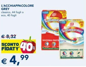 Esselunga L'ACCHIAPPACOLORE GREY classico, 44 fogli o eco, 40 fogli offerta