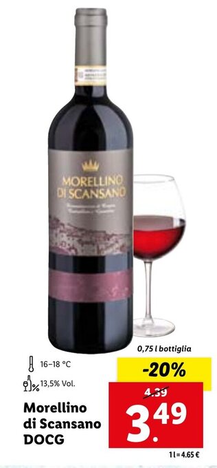 Lidl Morellino di Scansano DOCG 0,75 l bottiglia offerta