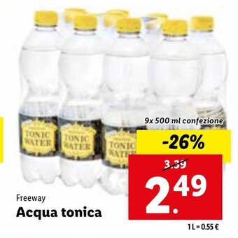 Lidl Freeway Acqua tonica 9x 500 ml confezione offerta