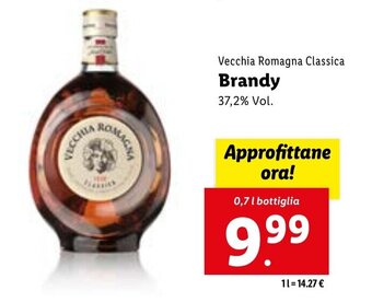 Lidl Vecchia Romagna Classica Brandy 0,7 l bottiglia offerta