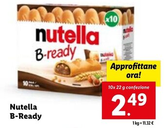 Lidl Nutella B-Ready 10x 22 g confezione offerta