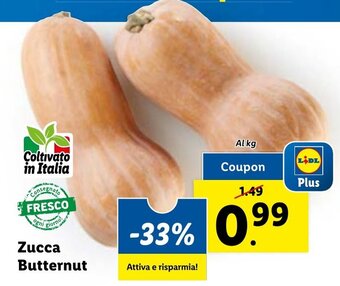 Lidl Zucca Butternut offerta