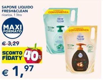 Esselunga SAPONE LIQUIDO FRESH&CLEAN ricarica, 1 litro offerta