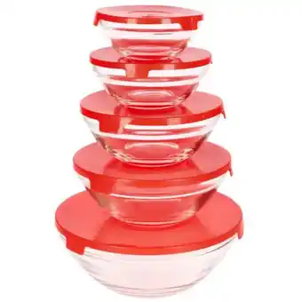 Franzy's Tresis set 5 contenitori in vetro con coperchio rosso offerta
