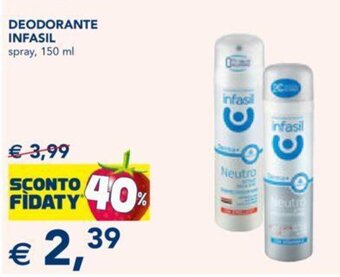 Esselunga DEODORANTE INFASIL spray, 150 ml offerta