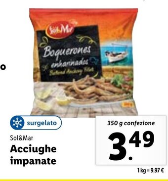 Lidl Sol&Mar Acciughe impanate 350 g confezione offerta