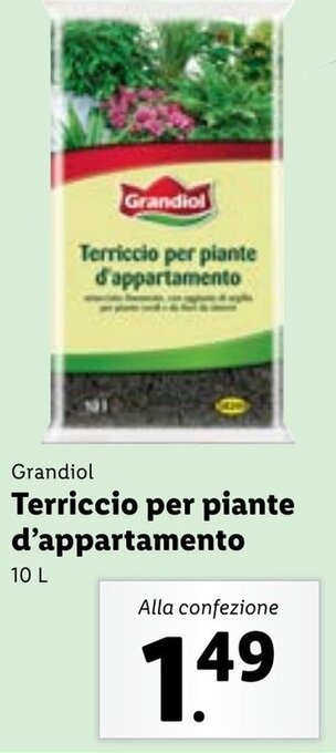 Lidl Grandiol Terriccio per piante d'appartamento 10 L offerta