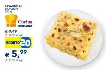 Esselunga LASAGNE AI CARCIOFI 500 g offerta