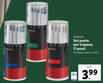 Lidl PARKSIDE Set punte per trapano, 11 pezzi offerta
