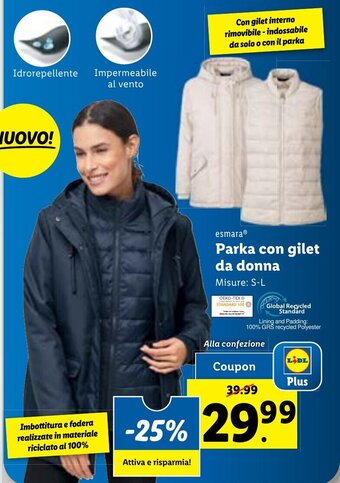 Lidl Esmara Parka con gilet da donna offerta