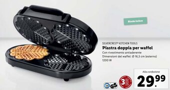Lidl SILVERCREST KITCHEN TOOLS Piastra doppia per waffel offerta