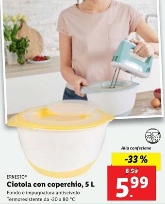 Lidl ERNESTO Ciotola con coperchio, 5 L offerta
