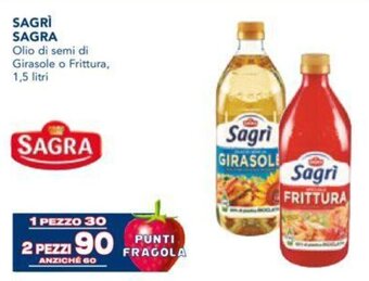 Esselunga SAGRÌ SAGRA Olio di semi di Girasole o Frittura, 1,5 litri offerta