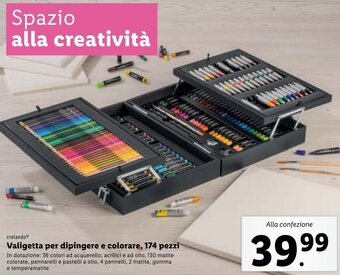 Lidl Crelando Valigetta per dipingere e colorare, 174 pezzi offerta