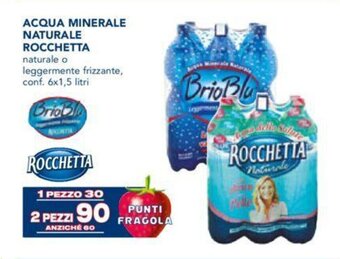 Esselunga ACQUA MINERALE NATURALE ROCCHETTA naturale o leggermente frizzante, conf. 6x1,5 litri offerta