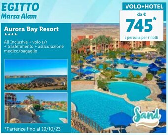 Lidl EGITTO Marsa Alam Aurora Bay Resort offerta