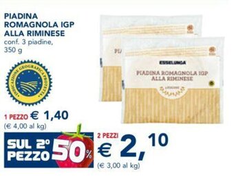 Esselunga PIADINA ROMAGNOLA IGP ALLA RIMINESE 350 g offerta