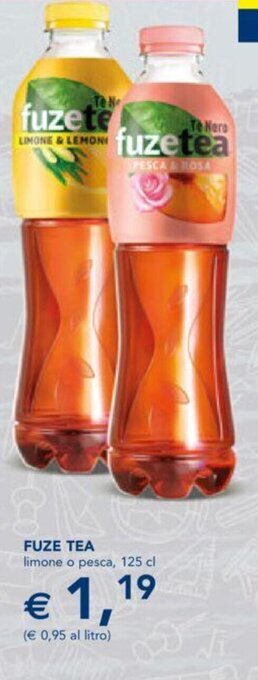 Esselunga FUZE TEA limone o pesca, 125 cl offerta