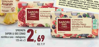 Conad SPREMUTA SAPORI & IDEE CONAD 125 ml x 3 offerta