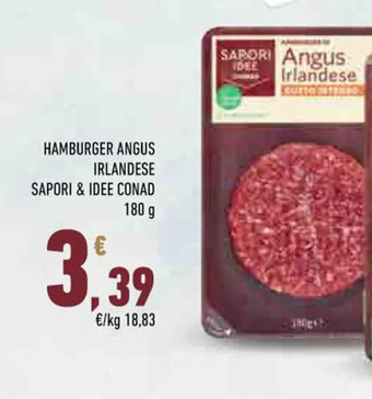 Conad HAMBURGER ANGUS IRLANDESE SAPORI & IDEE CONAD 180 g offerta
